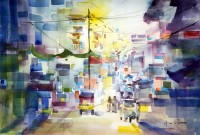 Amir Jamil, 14 x 21 Inch, Watercolor on Paper,  Cityscape Painting, AC-AJM-003
